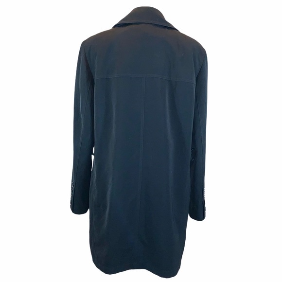 Jacqueline Ferrar size L black double breasted button front vintage trench coat - Picture 4 of 16